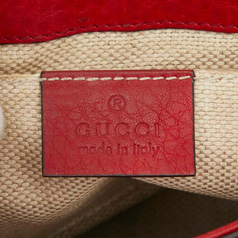 GUCCI Red Leather Shoulder Bag - Picture 9 of 10